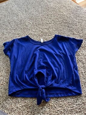 Under Armour Royal Blue Tie-Front Crop Tee